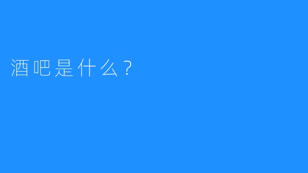 酒吧是什么?