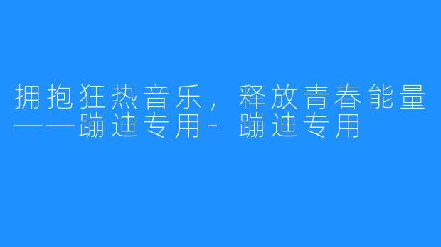 拥抱狂热音乐,释放青春能量——蹦迪专用-蹦迪专用