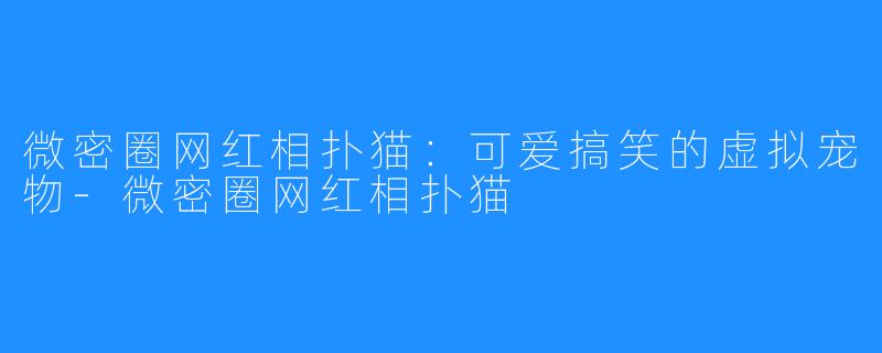微密圈网红相扑猫:可爱搞笑的虚拟宠物-微密圈网红相扑猫