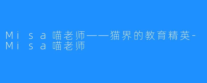 Misa喵老师——猫界的教育精英-Misa喵老师