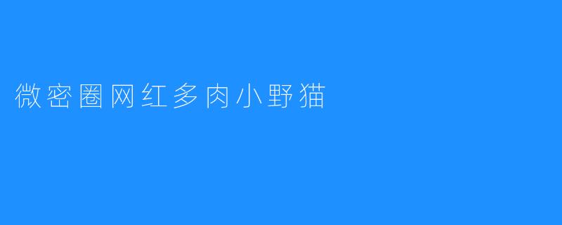 微密圈网红多肉小野猫