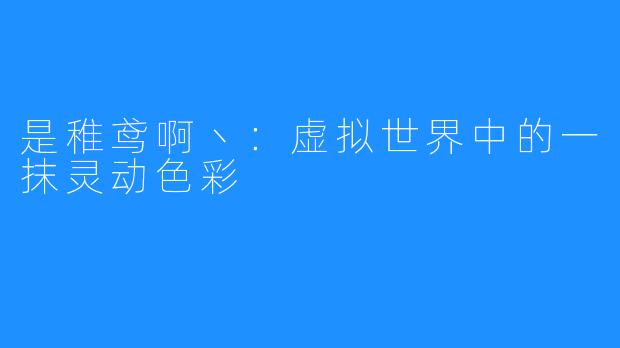 是稚鸢啊丶:虚拟世界中的一抹灵动色彩