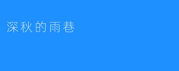 深秋的雨巷