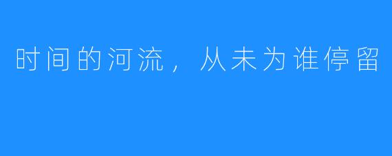 时间的河流,从未为谁停留